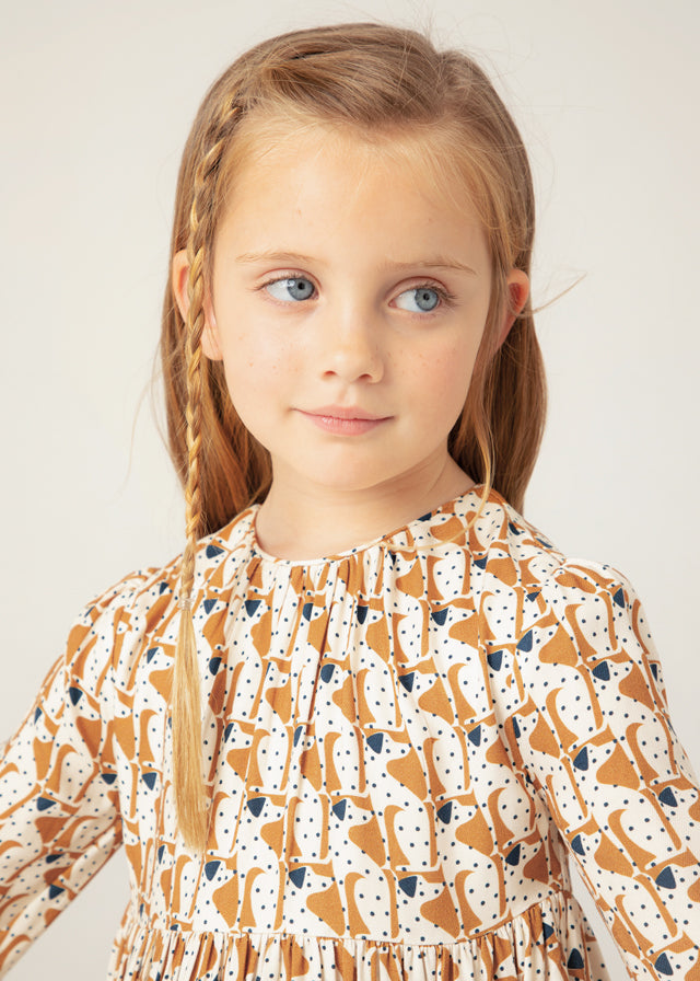 Vestido estampado - mayoral - Mini Menina - AW24-4920