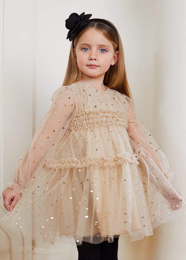 Vestido tule estrelas - Abel & Lula - Menina - AW24-5533