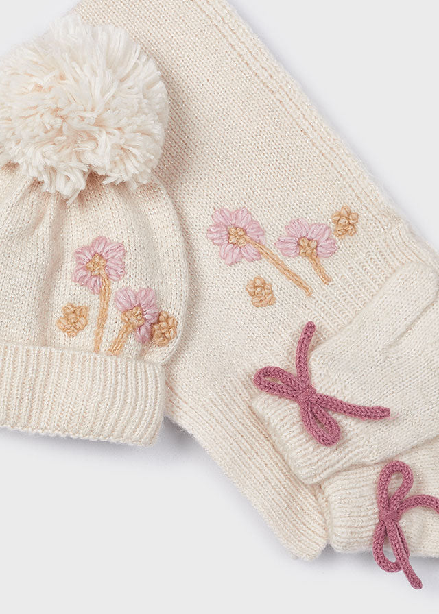 Conj. gorro cachecol flores - mayoral - Mini Menina - AW24-10826