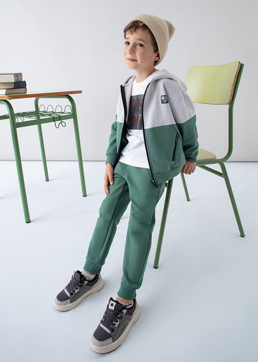 Calça felpa básica punhos - mayoral - Mini Menino - AW25-725