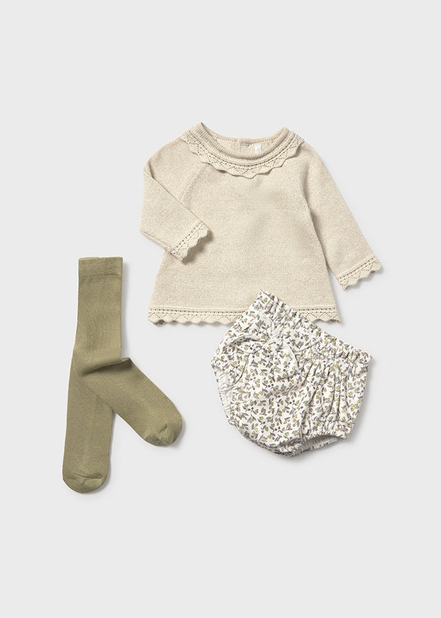 Conj. short e meia calça tric - mayoral - New Born menina - AW25-2256
