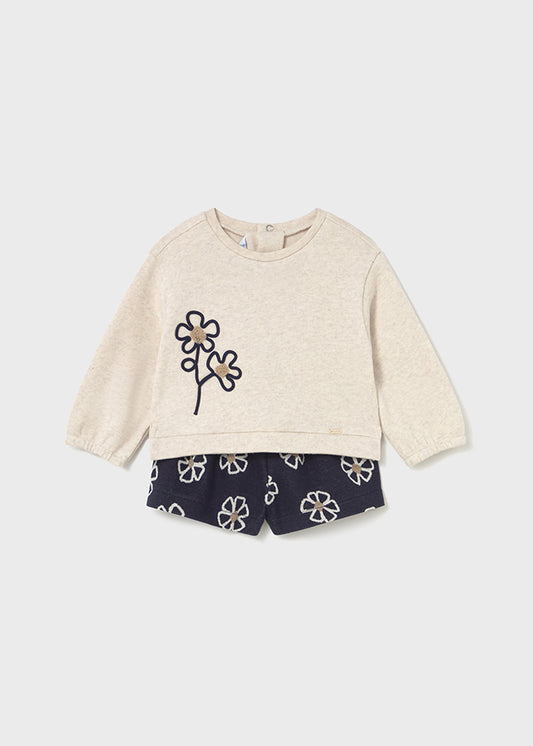 Conj.bermuda jacquard - mayoral - Baby menina - AW25-2262