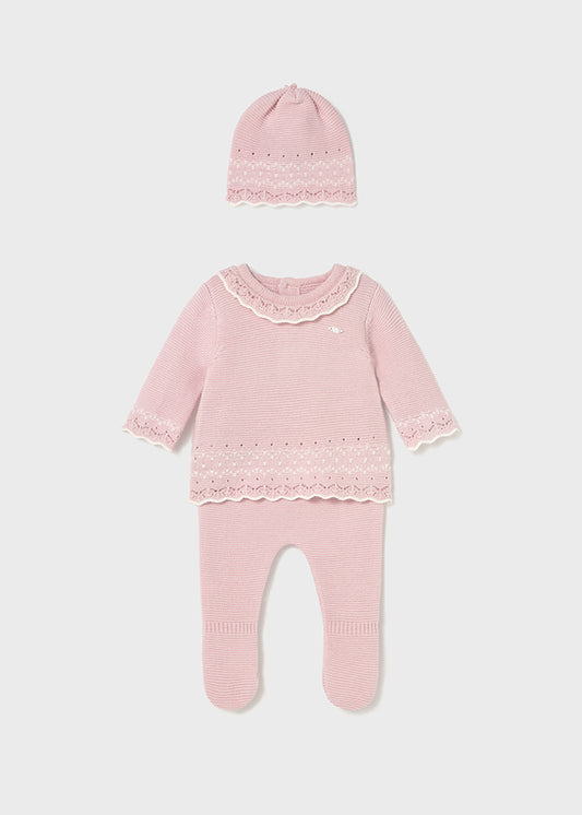 Conj. gola e gorro tricô - mayoral - New Born menina - AW25-2556