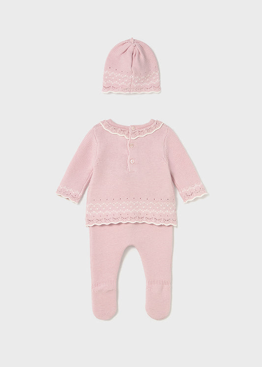 Conj. gola e gorro tricô - mayoral - New Born menina - AW25-2556