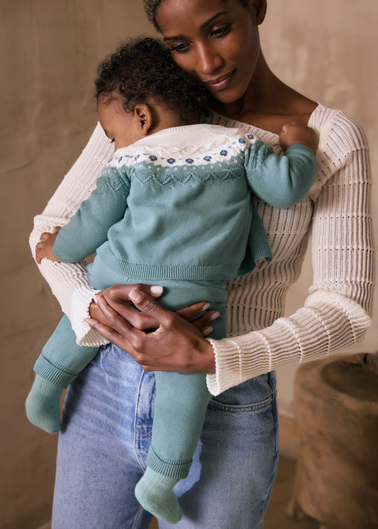 Conj. calça 3 peças tricô - mayoral - New Born menino - AW25-2570