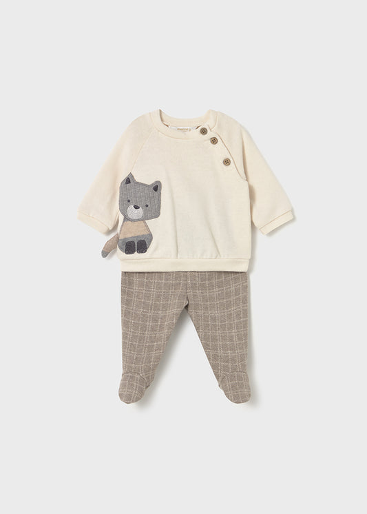 Conj. sweat/calça c/pés - mayoral - New Born menino - AW25-2586