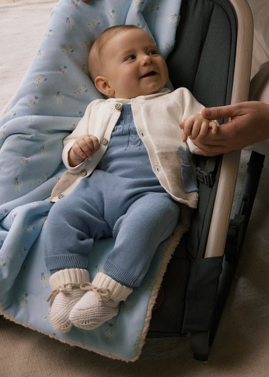 Conj. jardineira tricot - mayoral - New Born menino - AW25-2617