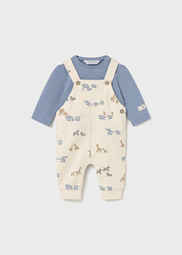 Conj. jardineira estampado - mayoral - New Born menino - AW25-2618