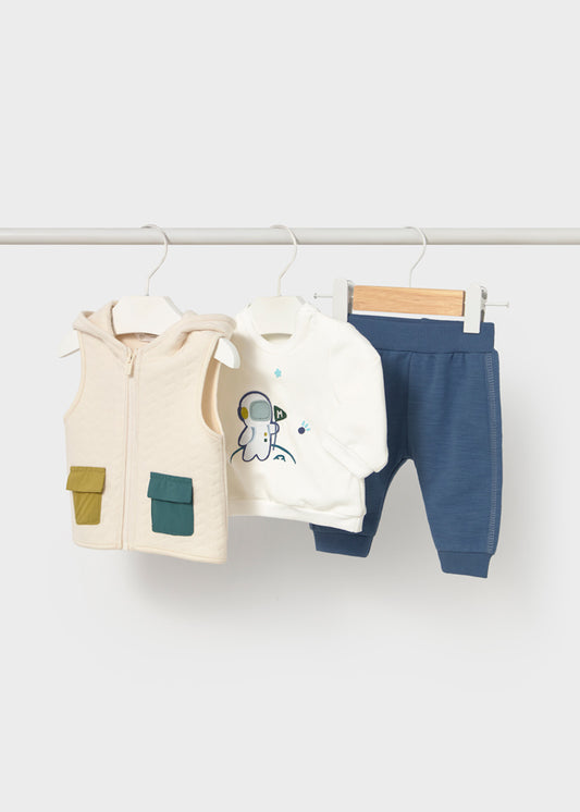 Fato treino 3 peças colete - mayoral - New Born menino - AW25-2640