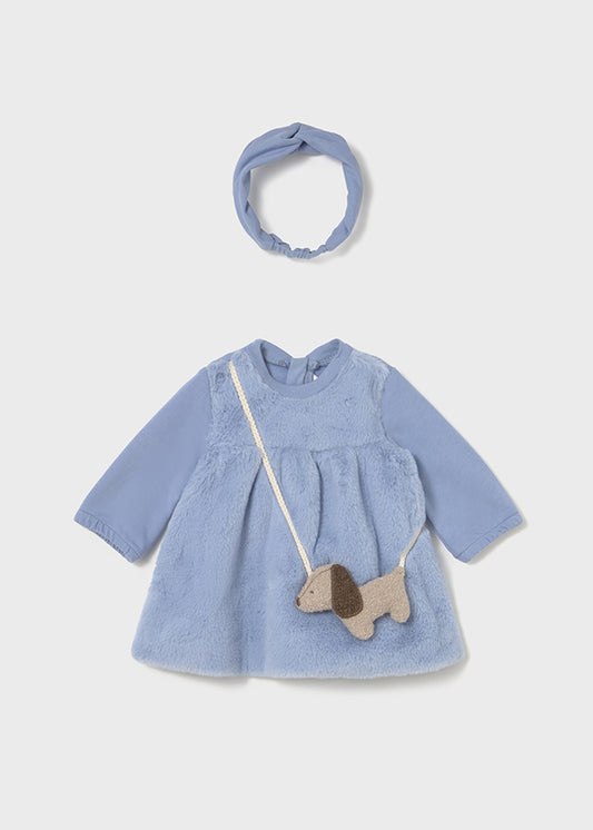 Vestido combinado pelo - mayoral - New Born menina - AW25-2823
