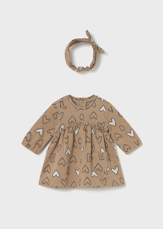 Vestido e bandolete jacquard - mayoral - New Born menina - AW25-2825