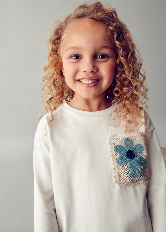 Camisola bolso crochet - mayoral - Mini Menina - AW25-4004
