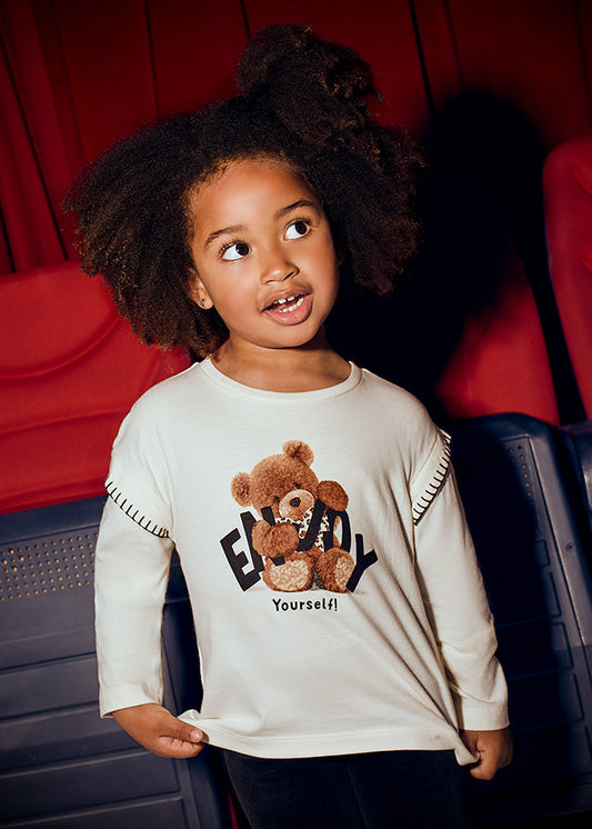 Camiseta m/comp. urso - mayoral - Mini Menina - AW25-4012