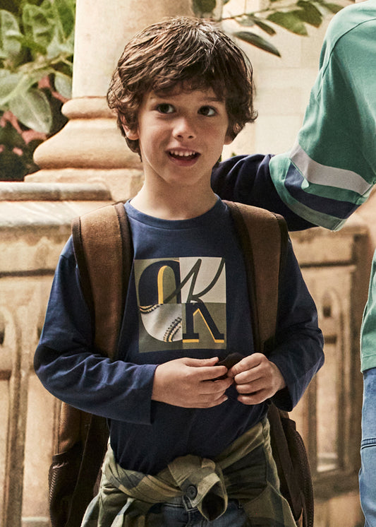 Camiseta m/comp. semibásica - mayoral - Mini Menino - AW25-4076