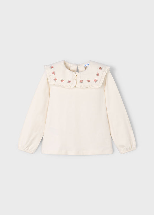 Blusa gola folhos - mayoral - Mini Menina - AW25-4134