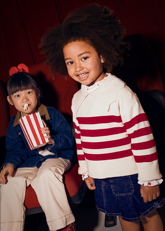 Jersey riscas gola - mayoral - Mini Menina - AW25-4301