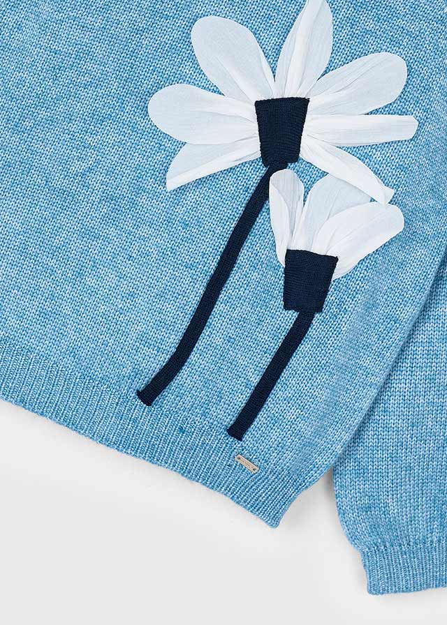 Jersey flores aplicação - mayoral - Mini Menina - AW25-4308
