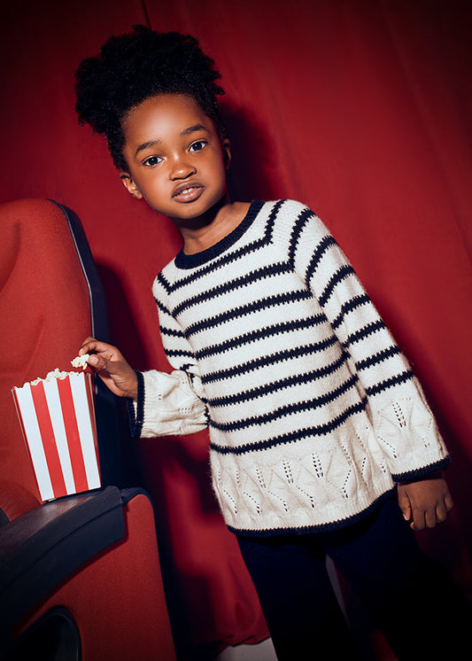 Conj.calça tricô riscas - mayoral - Mini Menina - AW25-4582