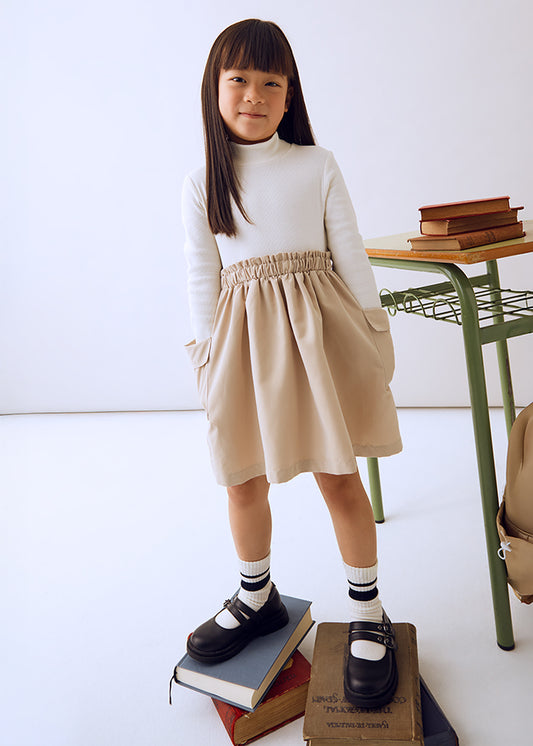 Vestido combinado - mayoral - Mini Menina - AW25-4930