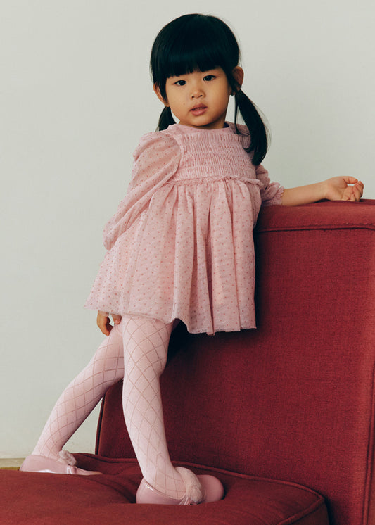 Vestido tule glitter - Abel & Lula - A&L Baby Menina - AW25-5506