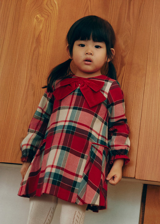 Vestido xadrez escocês - Abel & Lula - A&L Baby Menina - AW25-5509