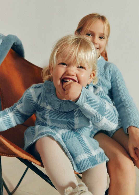 Conj. saia tricô xadrez - Abel & Lula - A&L Baby Menina - AW25-5516