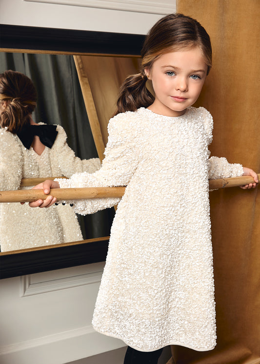 Vestido lantejoulas veludo - Abel & Lula - A&L Mini Menina - AW25-5525