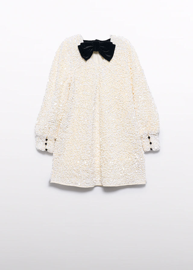 Vestido lantejoulas veludo - Abel & Lula - A&L Mini Menina - AW25-5525