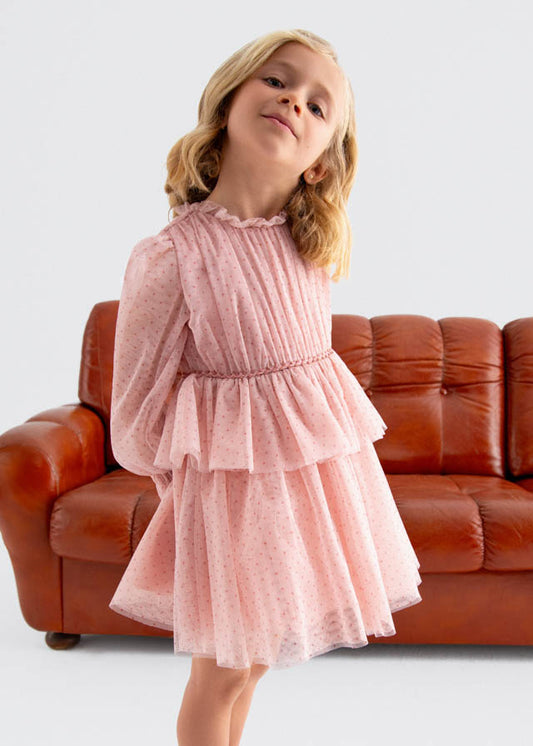 Vestido tule glitter - Abel & Lula - A&L Mini Menina - AW25-5532