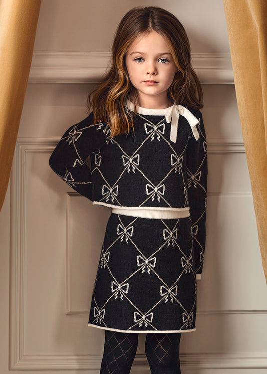 Conj. saia tricô jacquard - Abel & Lula - A&L Mini Menina - AW25-5538