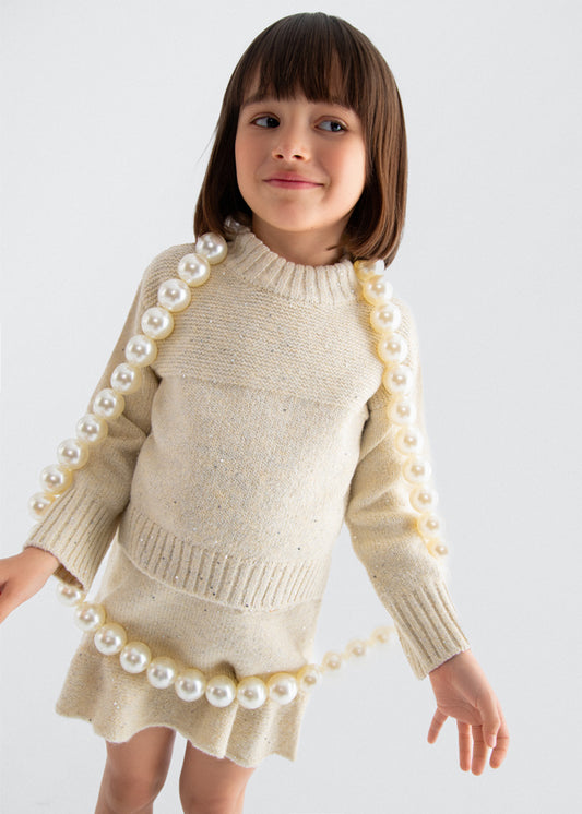 Conj. tricô saia - Abel & Lula - A&L Mini Menina - AW25-5543