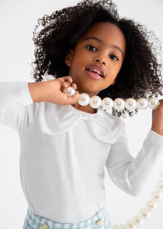 Blusa laçada - Abel & Lula - A&L Mini Menina - AW25-5610