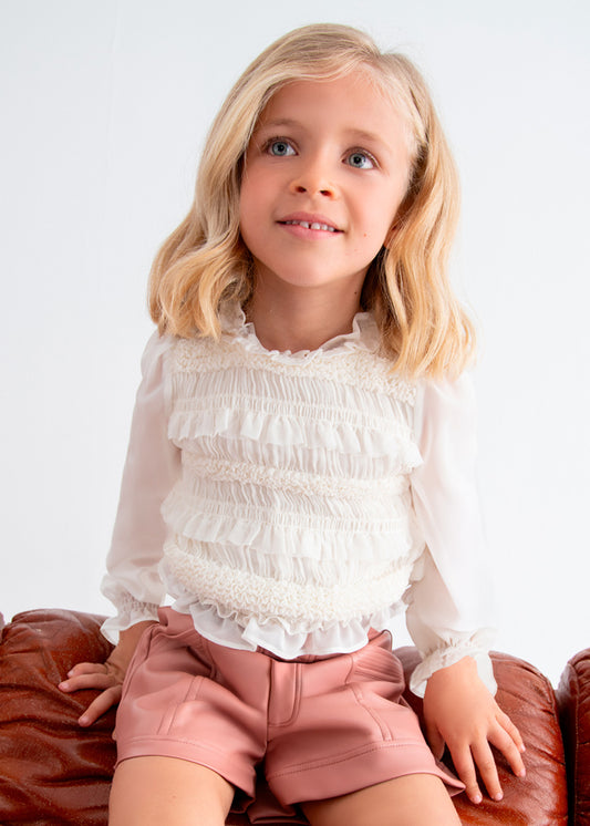 Blusa ninho abelha - Abel & Lula - A&L Mini Menina - AW25-5614