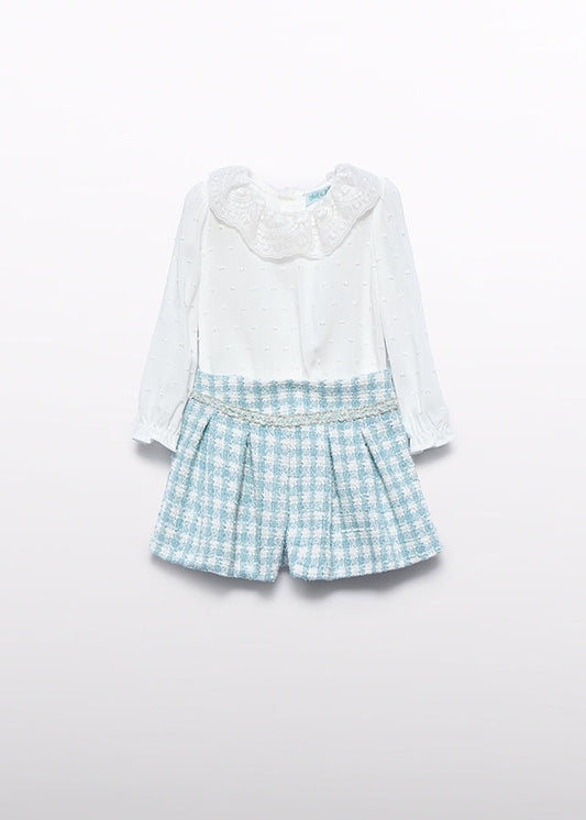 Conj.bermuda xadrez lurex - Abel & Lula - A&L Baby Menina - AW25-5712