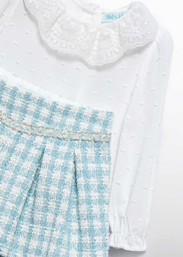 Conj.bermuda xadrez lurex - Abel & Lula - A&L Baby Menina - AW25-5712