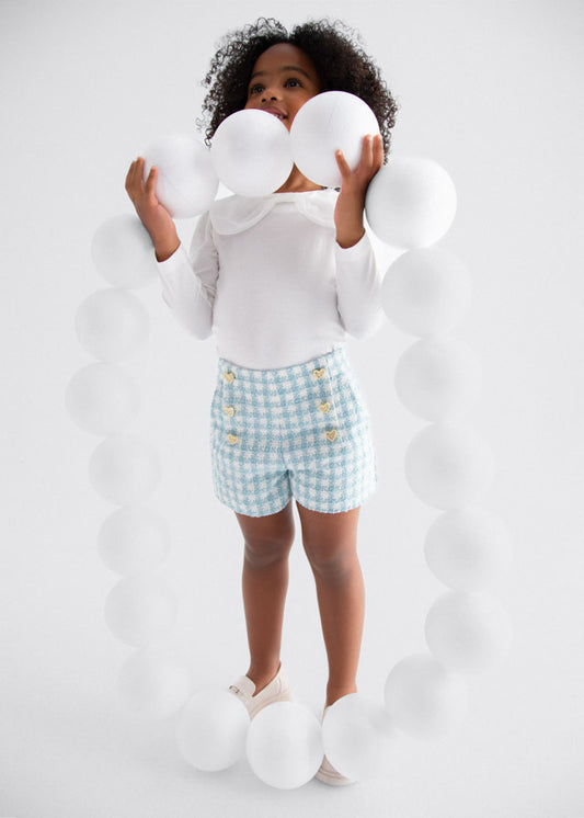 Bermuda xadrez lurex - Abel & Lula - A&L Mini Menina - AW25-5719