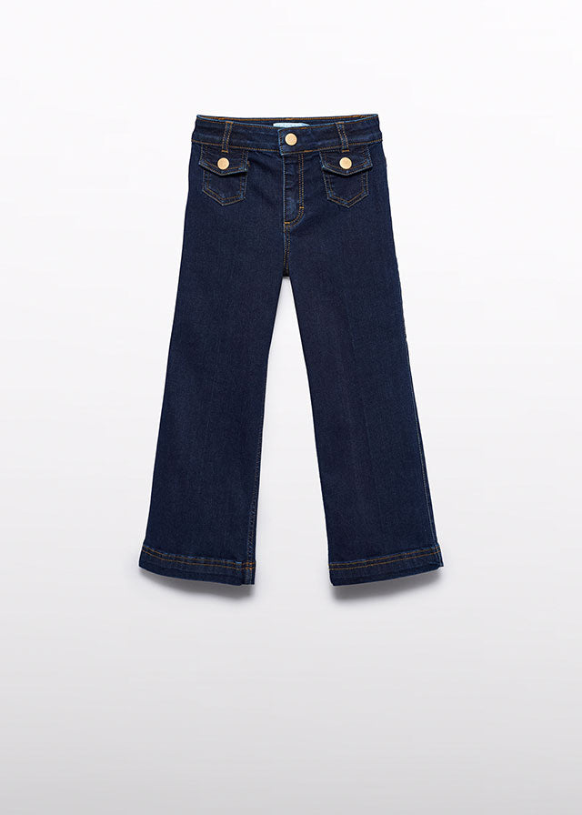 Calça denim palazzo - Abel & Lula - A&L Mini Menina - AW25-5722
