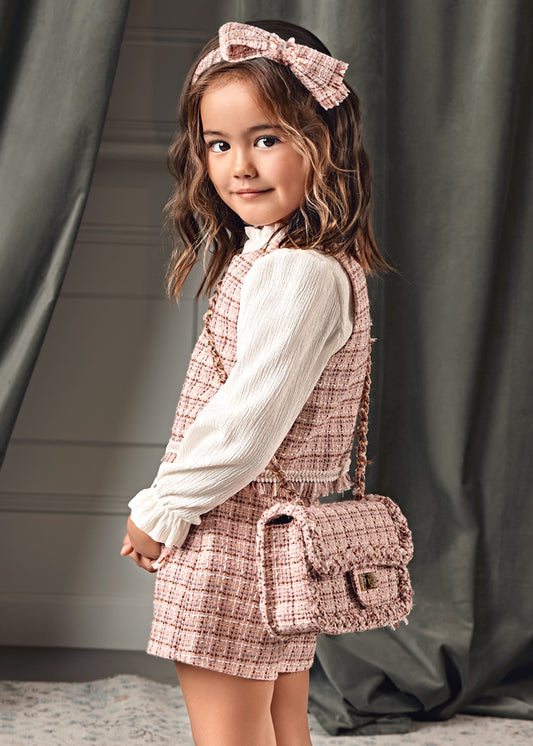 Conj. bermuda tweed - Abel & Lula - A&L Mini Menina - AW25-5727