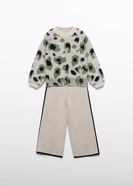 Conj. calça leopardo pelo - Abel & Lula - A&L Mini Menina - AW25-5733