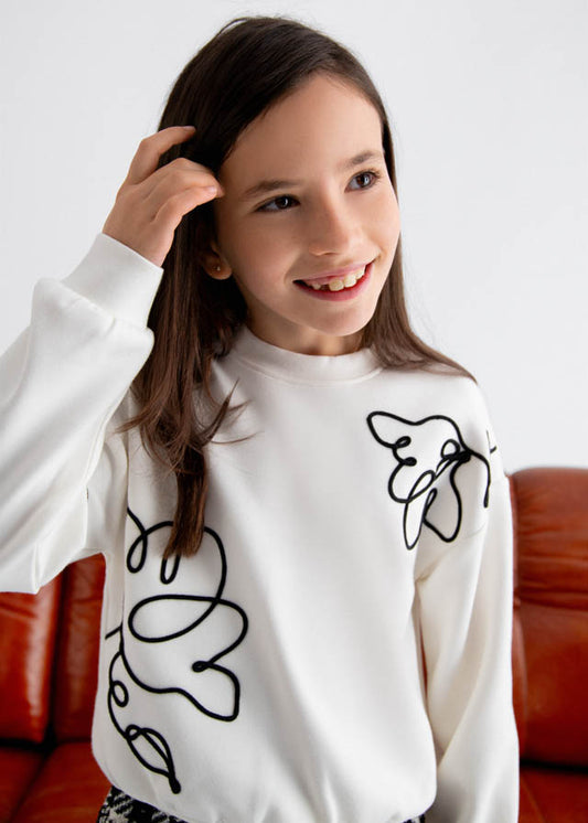 Sweat modal bordada - Abel & Lula - A&L Mini Menina - AW25-5822