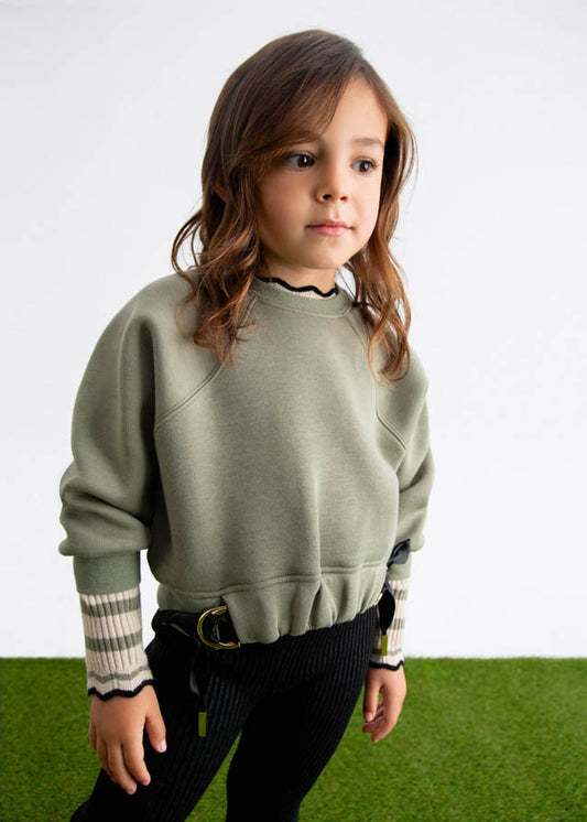 Sweat detalhe laçadas - Abel & Lula - A&L Mini Menina - AW25-5826