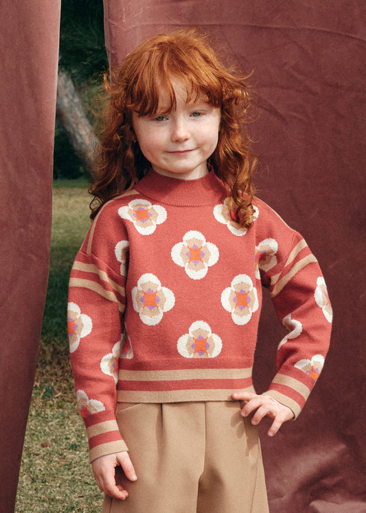 Jersey jacquard geometrico - Abel & Lula - A&L Mini Menina - AW25-5832