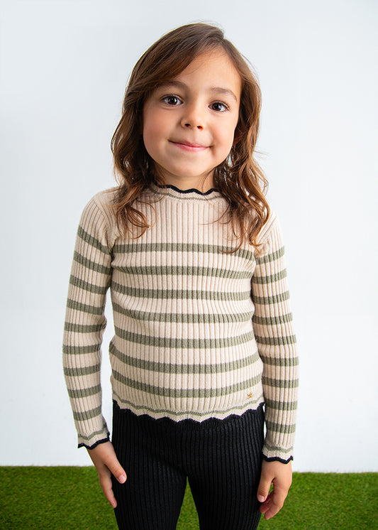 Camisola tricot riscas - Abel & Lula - A&L Mini Menina - AW25-5837