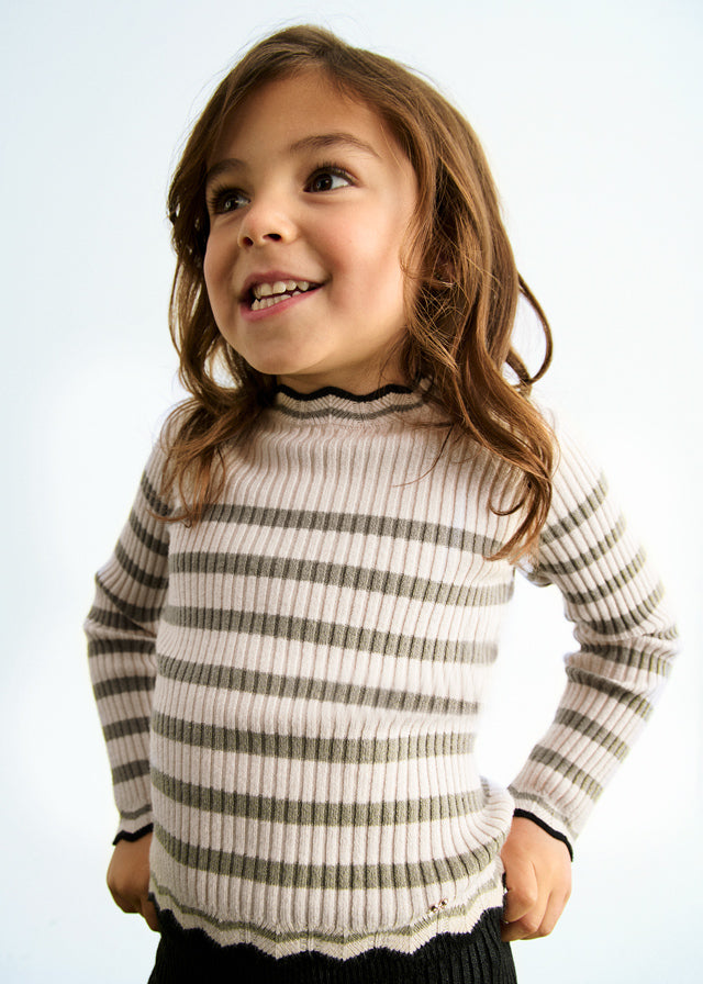 Camisola tricot riscas - Abel & Lula - A&L Mini Menina - AW25-5837
