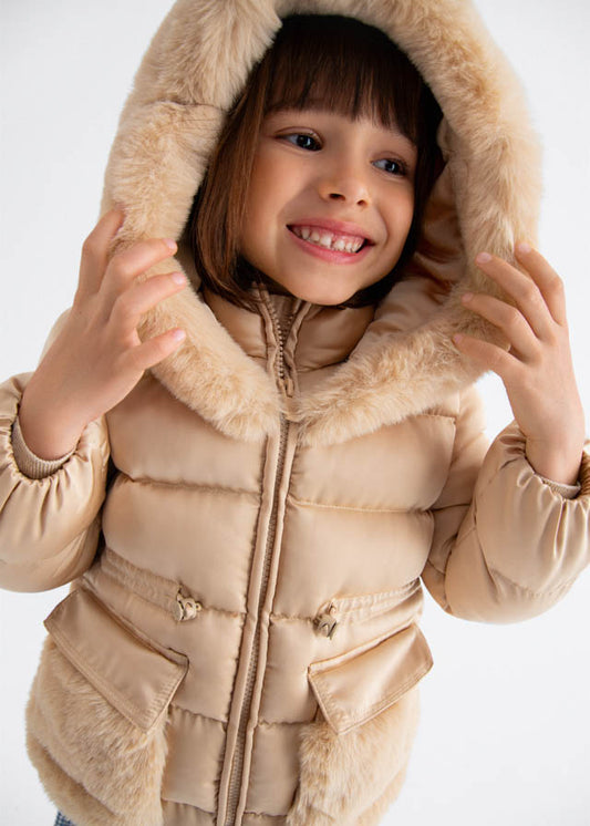 Blusão acetinado pelo - Abel & Lula - A&L Mini Menina - AW25-5849