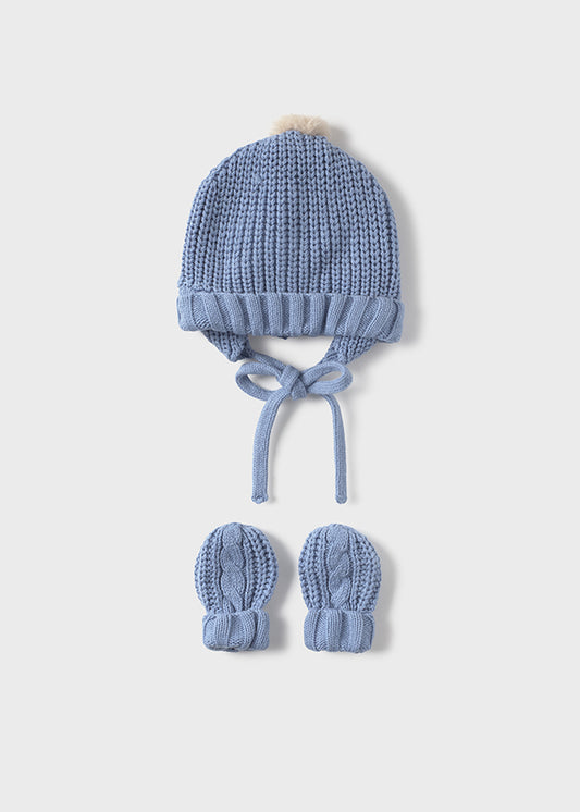 Conj. gorro/luvas tricot - mayoral - New Born menino - AW25-9929