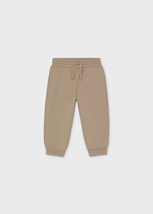 Calça felpa básica punhos - Avelã