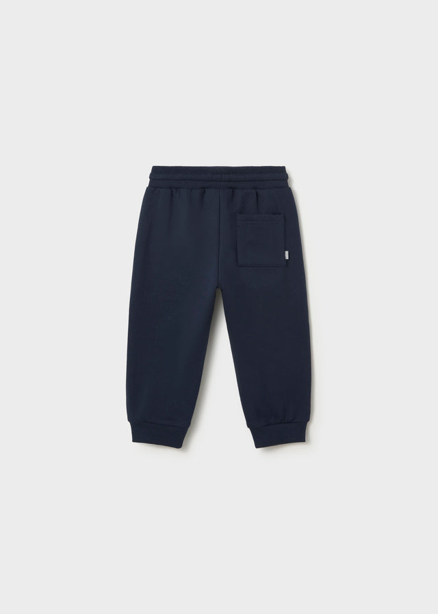 Calça felpa básica punhos - Azul