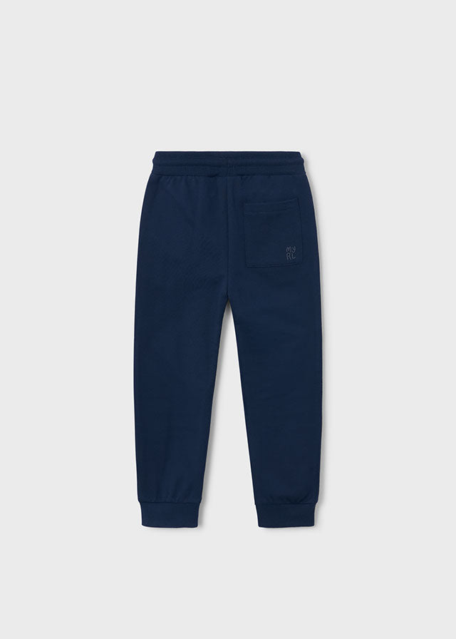 Calça felpa básica punhos - Azul
