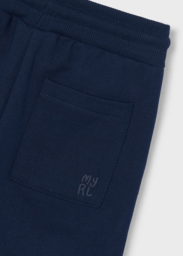 Calça felpa básica punhos - Azul